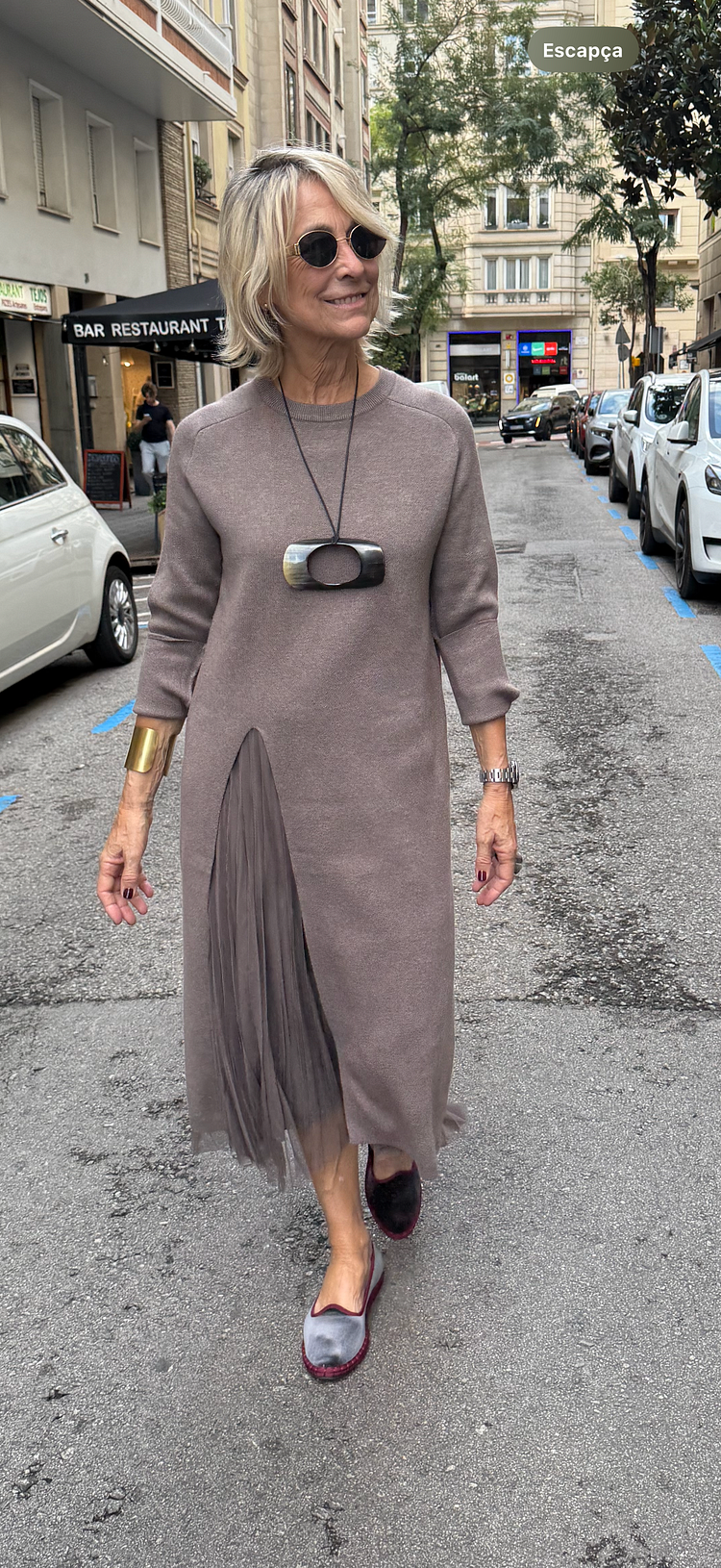 vestido de tule de malha