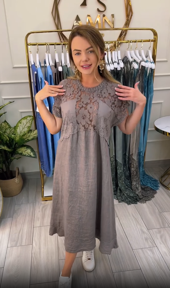 Novo vestido elegante de renda para senhoras