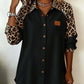 Camisa de colarinho abotoado com padrão leopardo