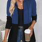 Sweatshirt com capuz casual para mulher com blocos de cor - Tecido elástico leve