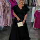 Vestido comprido com decote em V e estampado floral 3D