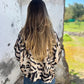 Casaco de mulher com fecho e estampa de zebra para outono