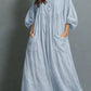 Vestido casual em linho e algodão