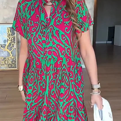 🤩🤩Oferta por tempo limitado⏰Saia maxi casual feminina estampada em formato A