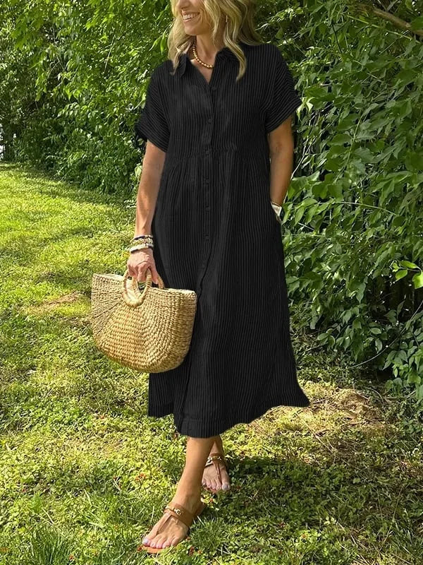 Vestido camiseiro listrado