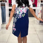 Vestido floral com decote em V