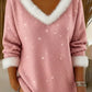 Blusa de Natal casual para mulher em pelúcia