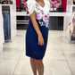Vestido floral com decote em V