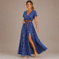 Vestido comprido de menina estilo boho com decote em V