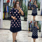 Vestido plissado para mulher com bolinhas
