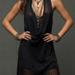 Conjunto de duas peças com minivestido de malha elegante e sensual