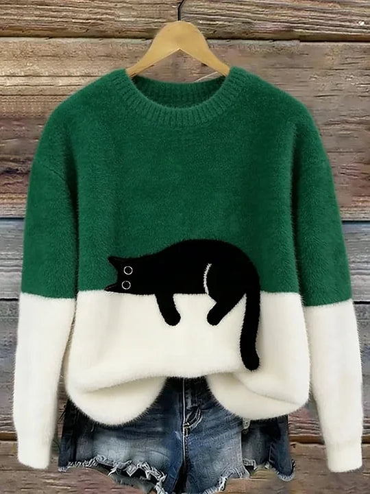 🔥 Sweatshirt de mulher com estampa de gato