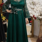 Vestido de noite com estampado floral 3D