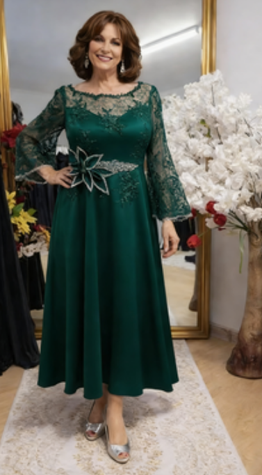 Vestido de noite com estampado floral 3D