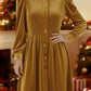 Vestido de Natal para mulher em veludo plissado