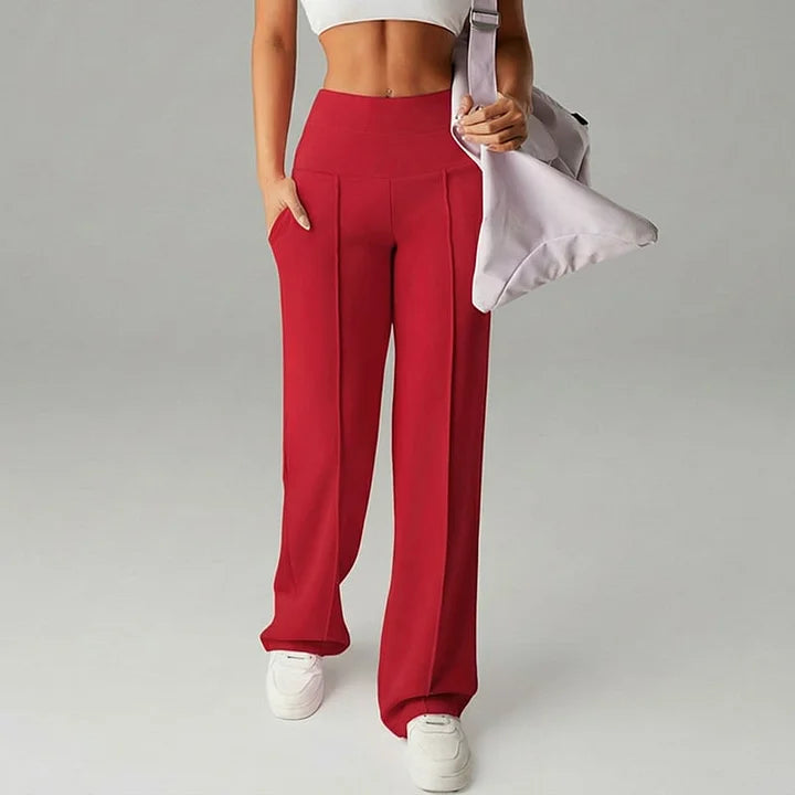 💕Calça feminina reta de cor sólida