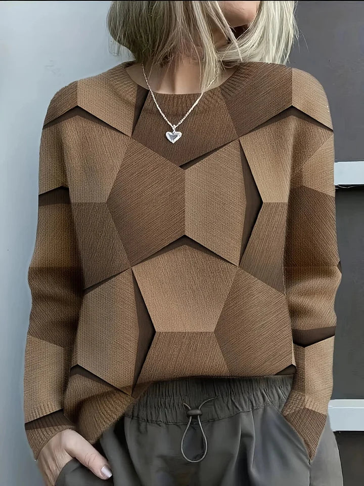 Camisola de mulher com estampa geométrica 3D