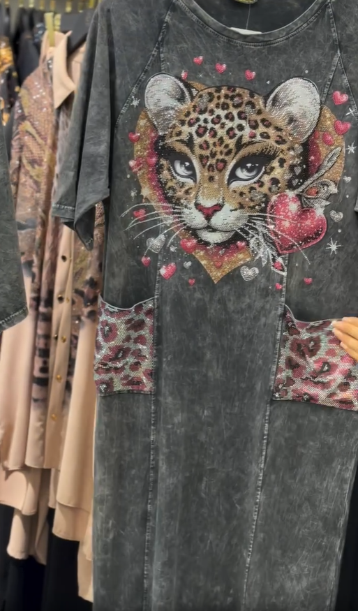 Vestido de menina retro solto e confortável com estampa de verão