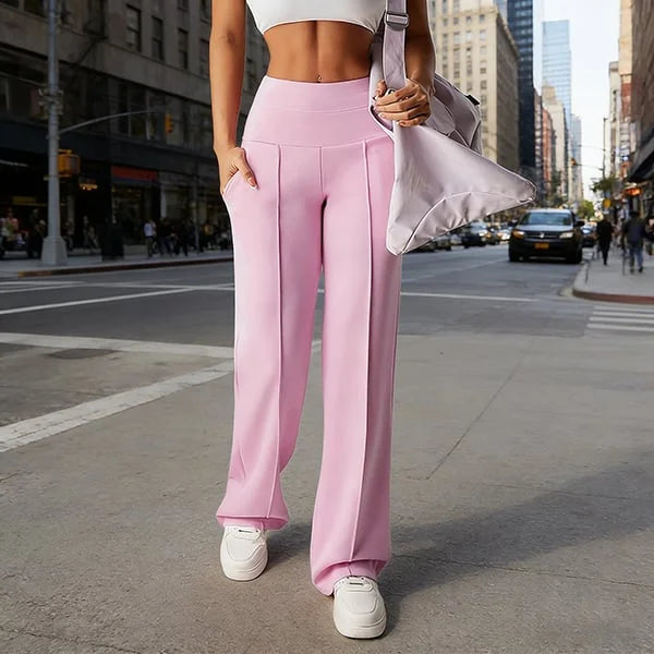 💕Calça feminina reta de cor sólida