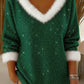 Blusa de Natal casual para mulher em pelúcia