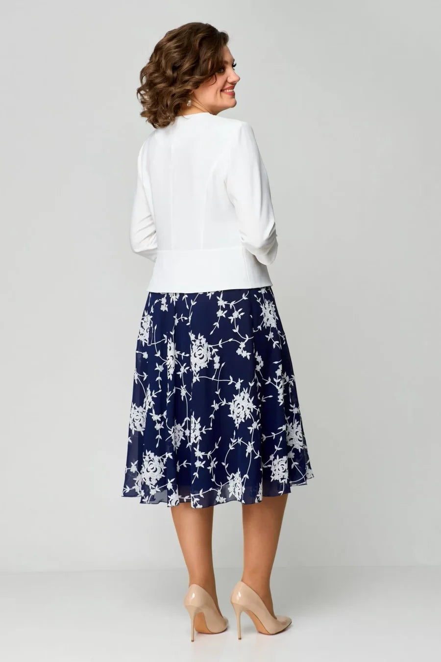 【S-5XL】2025 novo vestido azul e branco fresco