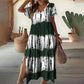 🌺💐 Vestido Casual para Mulher com Decote em V e Degradê