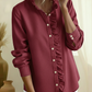 Camisa de ganga elegante com gola de renda