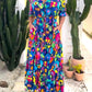 Vestido midi com estampado floral para mulher
