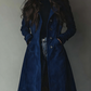 Trench coat de camurça elegante, casual e retro