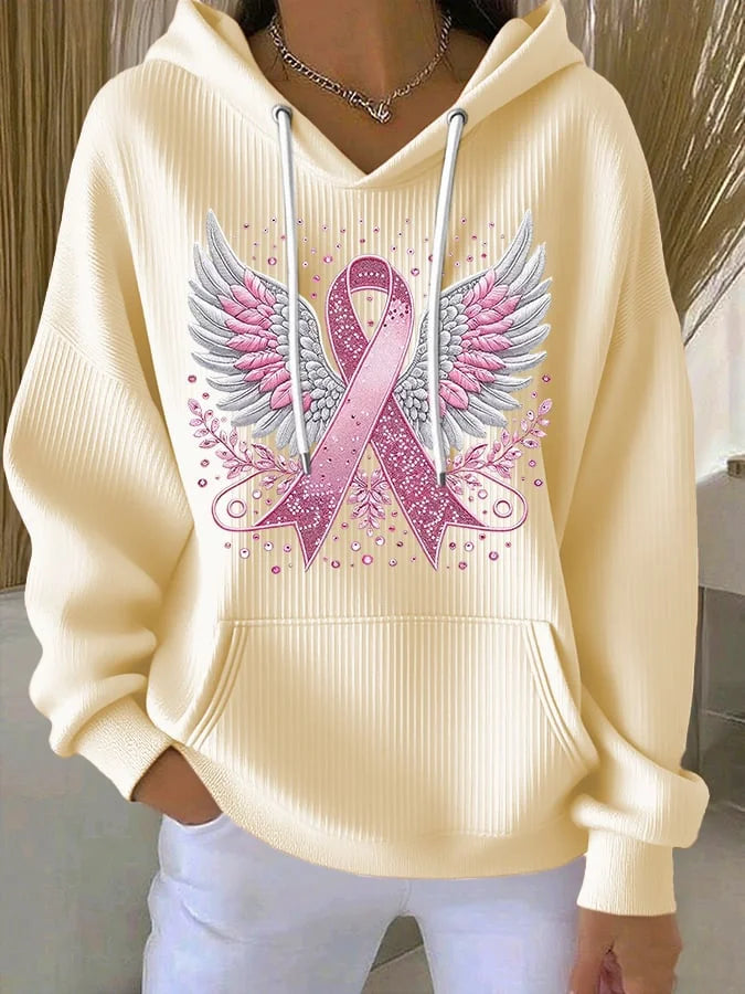 Sweatshirt de mulher com estampa de asas e fita