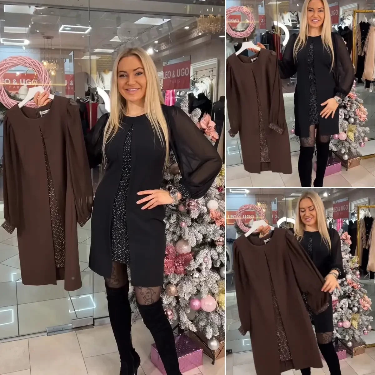 💥Promoção imperdível💥💙🖤[S-5XL] Saia comprida vazada de outono e inverno