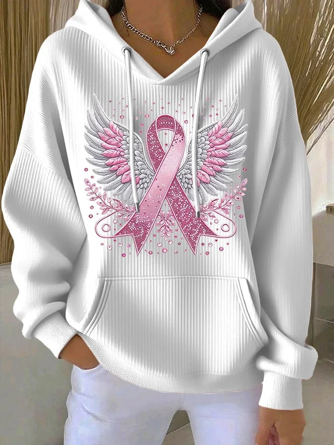 Sweatshirt de mulher com estampa de asas e fita
