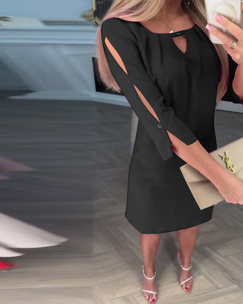 Vestido elegante de cor sólida