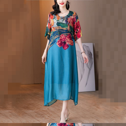 💃Novo 2025💕Vestido feminino elegante e arejado com flores em tamanhos grandes