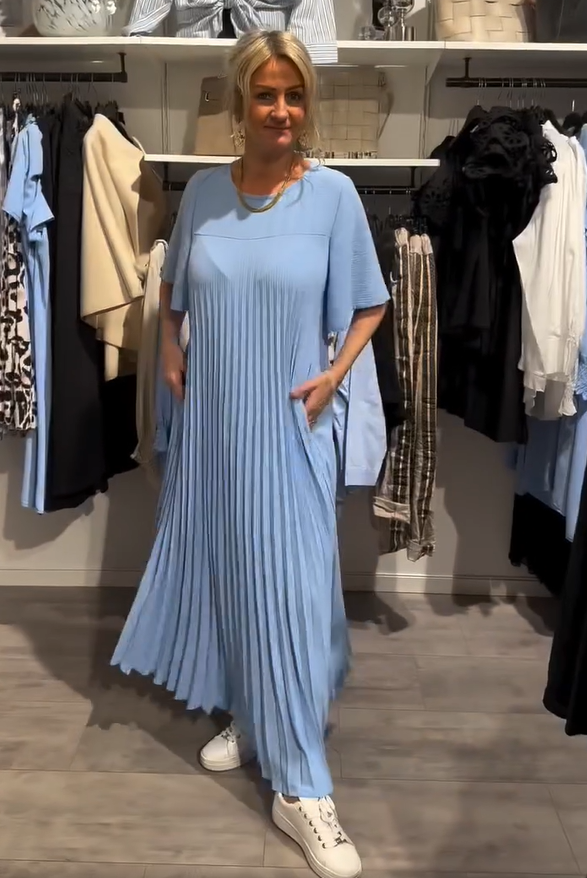 Vestido solto casual simples para senhoras da moda de verão