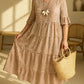 Vestido retro às bolinhas para férias, estilo casual