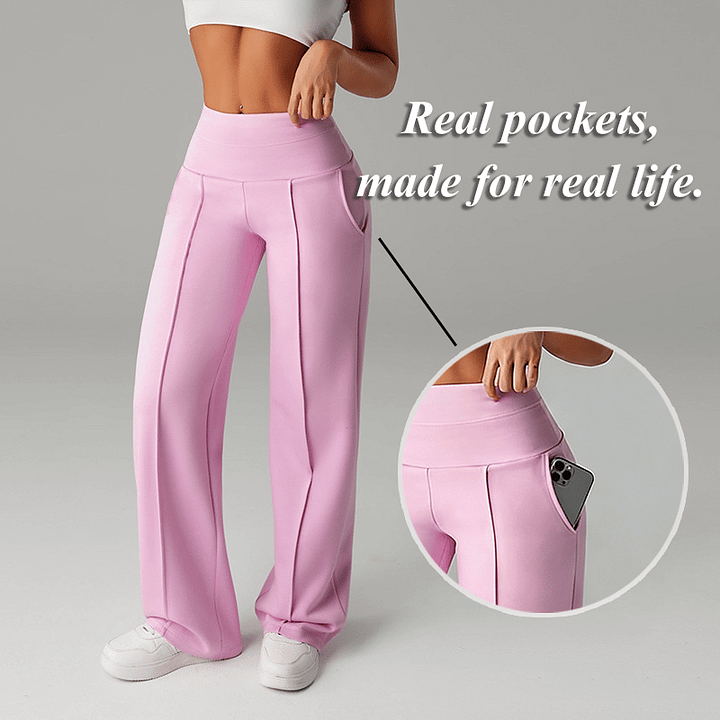 💕Calça feminina reta de cor sólida