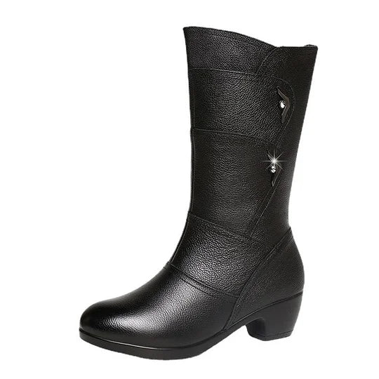 Botas de senhora com plataforma de cano médio