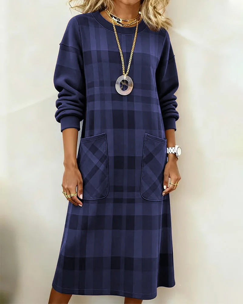 Vestido xadrez com bolsos