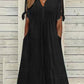 Vestido elegante com decote em V para mulher