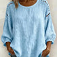 Blusa de menina vazada em linho e algodão