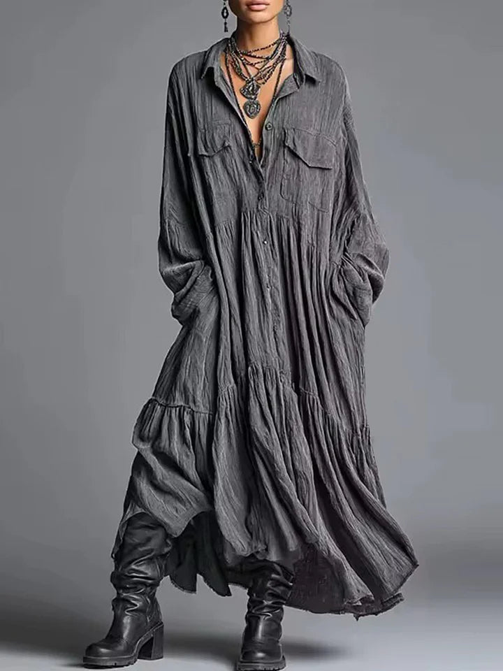 Vestido longo casual clássico para mulher
