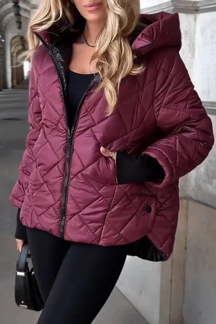 Casaco casual de mulher de algodão com capuz