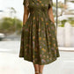Vestido floral para mulher com decote em V e cintura