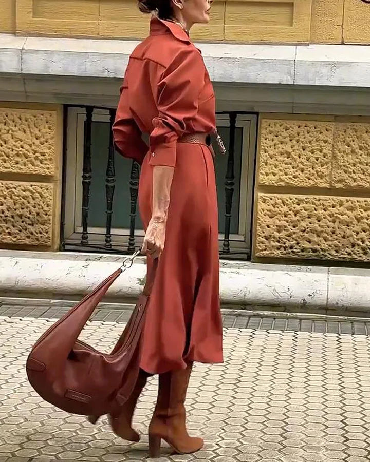 Vestido camiseiro feminino elegante 2025