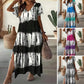 🌺💐 Vestido Casual para Mulher com Decote em V e Degradê