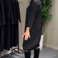 Vestido feminino da moda com decote em bico