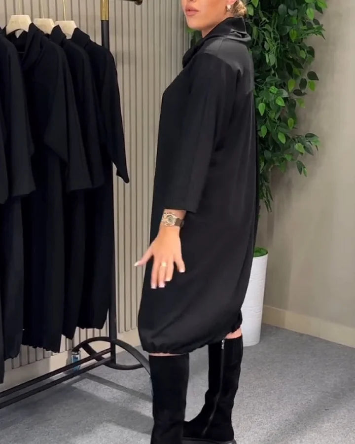 Vestido feminino da moda com decote em bico