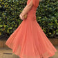 Vestido elegante de chiffon para mulher