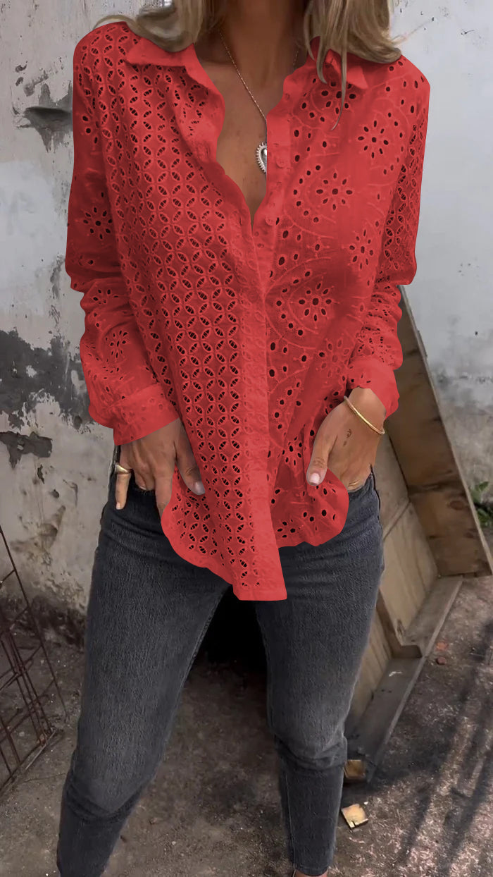 Camisa de renda branca